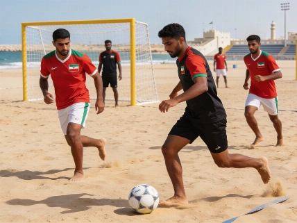 Oman prépare la Coupe d’Asie avec un groupe relevé à la Coupe arabe de beach soccer Afrique-Asie